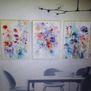 3pcs/set abstract floral canvas gorgeous Nordic modern wall art, brand new